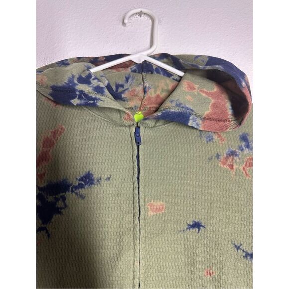 Apple Green Los Angeles Tie Dye Hooded Jacket Full Zip Cotton Size M See Notes - Picture 3 of 11